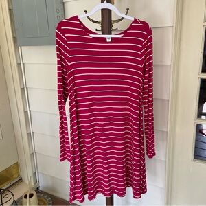 Old Navy - Pink and White Striped Swing Dress